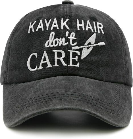 Waldeal Women's Kayak Hair Don't Care Hat, Denim Washed Adjustable Baseball Cap in Kuwait