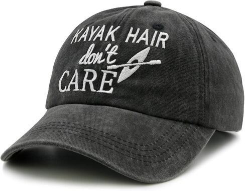 Waldeal Women's Kayak Hair Don't Care Hat, Denim Washed Adjustable Baseball Cap in Kuwait
