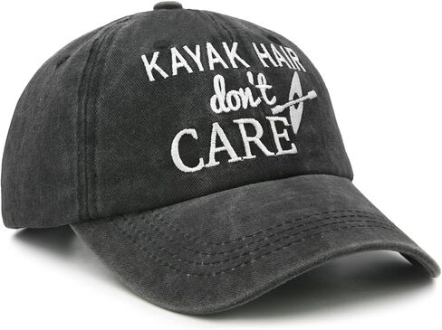 Waldeal Women's Kayak Hair Don't Care Hat, Denim Washed Adjustable Baseball Cap in Kuwait