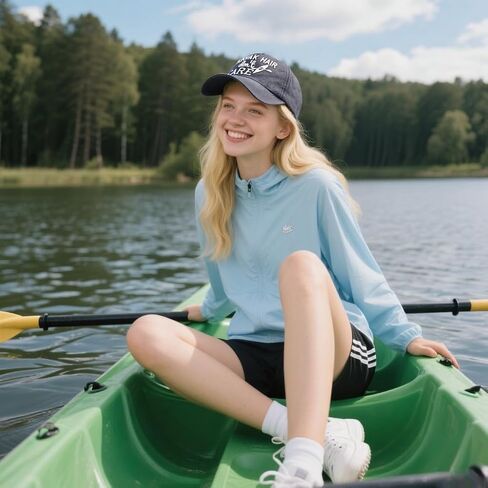Waldeal Women's Kayak Hair Don't Care Hat, Denim Washed Adjustable Baseball Cap in Kuwait
