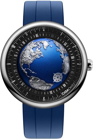 ساعة ميكانيكية أوتوماتيكية بتصميم CIGA سلسلة Blue Planet U مصنوعة من الفولاذ المقاوم للصدأ والتيتانيوم والسيراميك وكريستال الياقوت والمطاط الفلوري/السيراميك ساعات هدايا للرجال والنساء in Kuwait