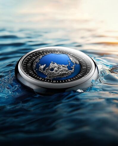 ساعة ميكانيكية أوتوماتيكية بتصميم CIGA سلسلة Blue Planet U مصنوعة من الفولاذ المقاوم للصدأ والتيتانيوم والسيراميك وكريستال الياقوت والمطاط الفلوري/السيراميك ساعات هدايا للرجال والنساء in Kuwait