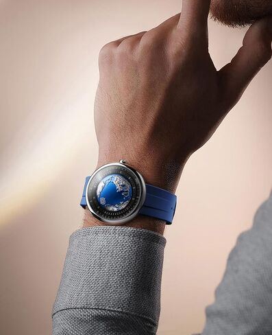 ساعة ميكانيكية أوتوماتيكية بتصميم CIGA سلسلة Blue Planet U مصنوعة من الفولاذ المقاوم للصدأ والتيتانيوم والسيراميك وكريستال الياقوت والمطاط الفلوري/السيراميك ساعات هدايا للرجال والنساء in Kuwait