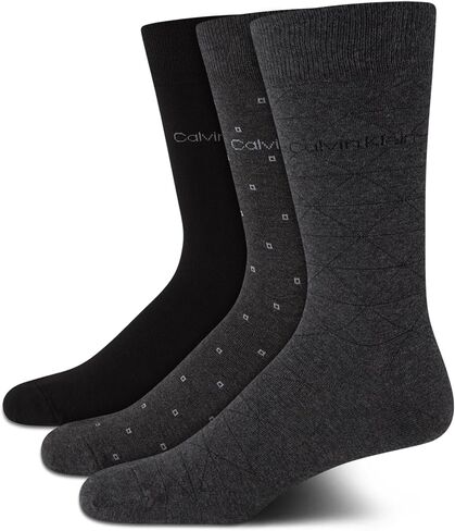 Calvin Klein Men's Combed Cotton Flat-Knit Crew Dress Socks (3-Pack) in Saudi Arabia