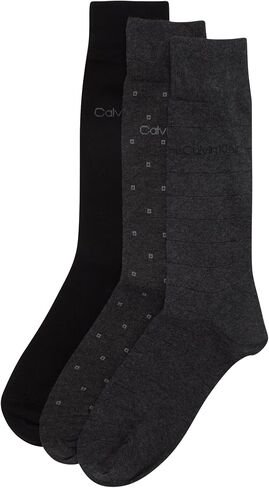 Calvin Klein Men's Combed Cotton Flat-Knit Crew Dress Socks (3-Pack) in Saudi Arabia