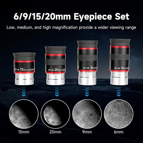 SVBONY Telescope Eyepiece, 68 Degree Ultra Wide Angle Eyepiece 6mm, High Definition Fully Coated Telescope Accessories for Planetary Observation in Saudi Arabia