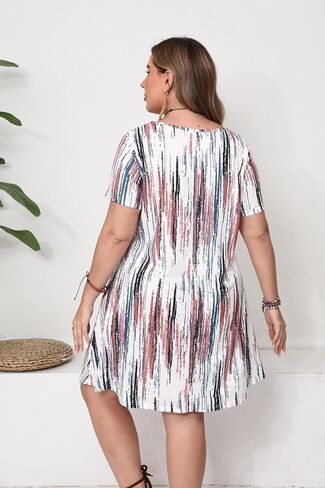 HBEYYTO Women's Plus Size Short Sleeve Loose Dress Casual Swing T Shirt Dresses with Pockets (XL-5XL) in Saudi Arabia