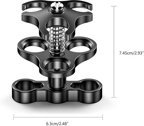 Sea frogs Double Ball Arm 5.0" Essential Underwater Photography Gear Lighting System Aluminum Alloy Diving Equipment Accessory Lightweight Arms AM-16 in Saudi Arabia