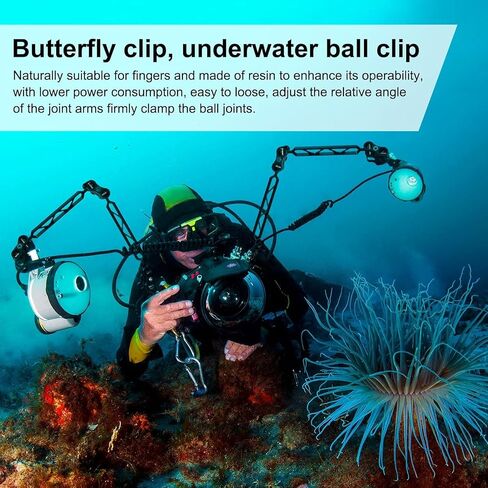 Sea frogs Double Ball Arm 5.0" Essential Underwater Photography Gear Lighting System Aluminum Alloy Diving Equipment Accessory Lightweight Arms AM-16 in Saudi Arabia