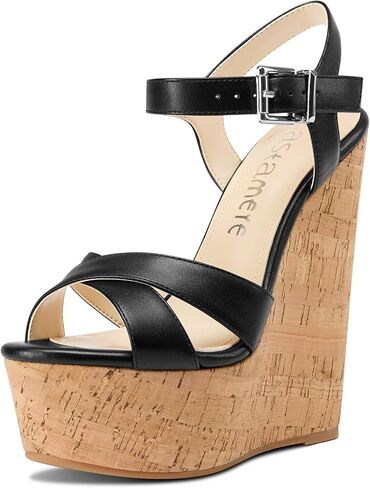Castamere إمرأة عالية الكعب منصة إسفين كعب الصنادل Slingback مثير الكاحل حزام المفتوحة تو 16 سنتيمتر الكعوب in Kuwait