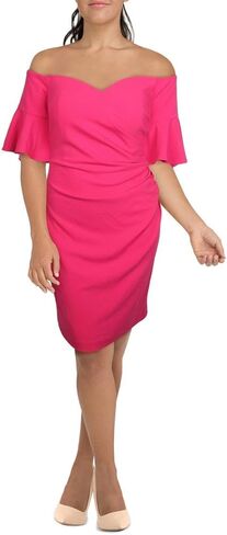 فستان نسائي من Calvin Klein بدون أكتاف مع فتحة جانبية مكشكشة in Kuwait