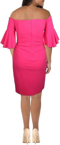 فستان نسائي من Calvin Klein بدون أكتاف مع فتحة جانبية مكشكشة in Kuwait