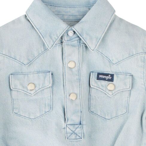 Wrangler Baby Boys' Western Long Sleeve Denim Bodysuit in Saudi Arabia