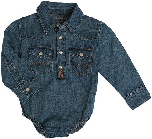 بدلة للجسم من قماش الدنيم بأكمام طويلة للأولاد من Wrangler Baby in Kuwait