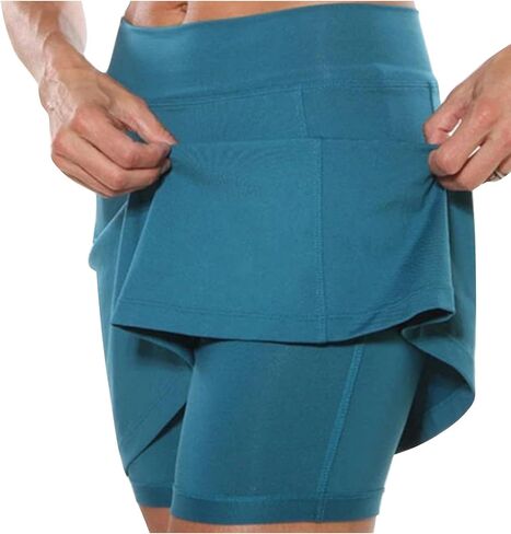 سكورات رياضية للنساء مع جيوب خفيفة الوزن اليوغا culottes عالية الخصر التنس النحيف تنورة الجولف skorts in Saudi Arabia