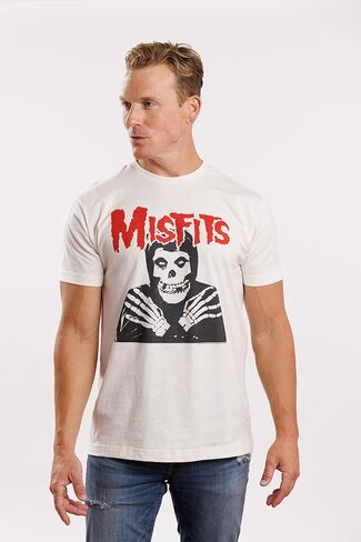 Misfits تي شيرت جمجمة متقاطعة الأسلحة رجالي قصير الأكمام تي شيرت كلاسيكي روك فينتاج ستايل جرافيك تيز in Saudi Arabia