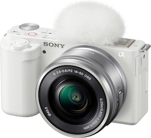 Sony ZV-E10 Mirrorless Alpha APS-C Vlog Camera Body and 18-105mm F4 E PZ G OSS Power Zoom G Lens SELP18105G ILCZV-E10/W White Bundle with Deco Gear Case, Extra Battery, Photo Video Accessories Kit in Saudi Arabia