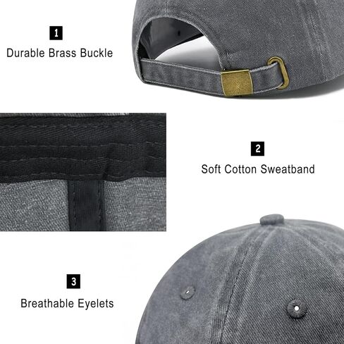 Waldeal Men's Papa Bear Embroidered Washed Denim Adjustable Baseball Cap Dad Hat in Saudi Arabia
