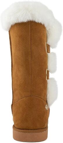 Juicy Couture Women's Slip On Winter Snow Boots Warm & Insulated Fur Lining Comfortable Fashion Booties-Koded-Black-11 in Saudi Arabia