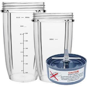 Blender Replacement Parts for Nutribullet, 32oz & 24oz Cups with Replacement Extractor Blade, Compatible with Nutri Bullet 600W/900W Pro Blenders (3 PCS)