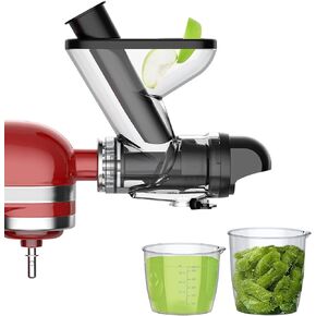 مرفق عصارة المضغ لخلاط حامل KitchenAid، مرفق عصارة المضغ البطيء مع شلال تغذية مزدوج الفم، آلة عصارة مضغوطة على البارد لخلاطات مساعدة المطبخ من Cofun in Kuwait