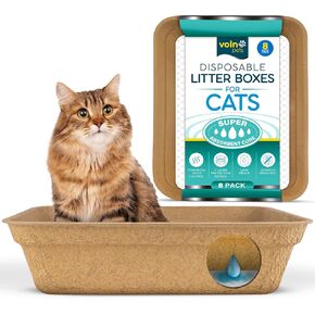 صناديق فضلات القطط للاستعمال مرة واحدة من الحيوانات الأليفة (8 عبوات)، مضادة للتسرب والرائحة وماصة للسوائل، صندوق فضلات القطط للاستعمال مرة واحدة، صندوق فضلات كبير للاستعمال مرة واحدة، صندوق فضلات سهل التنظيف، صندوق فضلات القطط عديم الرائحة in Kuwait