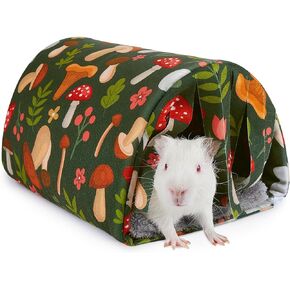 Guinea Pig Hideout Washable Guinea Pig Tunnel with Curtains Hamster Hideout Cozy Guinea Pig House Fit for Guinea Pig Cages Soft Guinea Pig Accessories for Small Animals Hamster/Chinchilla/Bunny