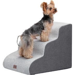 Dog Stairs for High Beds with Tunnel, 5-Step Dog Steps for Small Dogs and Cats, Foldable Pet Stairs for High Bed Climbing, Non-Slip Balanced Pet Step Indoor, Dark Grey