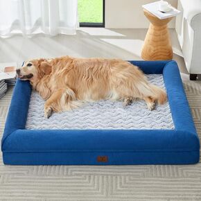 WNPETHOME Orthopedic Dog Beds for Large Dogs, Extra Large Waterproof Dog Couch with Removable Washable Cover & Anti-Slip Bottom, XL Dog Crate Bed with Sides