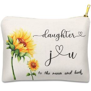 Granddaughter Gifts from Grandma Grandpa, Blessing Gift for Granddaughter, Linen Makeup Toiletry Bags for Women, Granddaughter Birthday Christmas Goodbye Graduation Gifts,Love Granddaughter Gifts