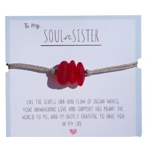 Soul Sister Bracelet, Minimalist Sea Glass Bracelet, Pebble Beach Glass Bracelet, Unbiological Sister Gift, Sister Gift, Soul Sister Gift, Best Friend Bracelet (Teal Green Sea Glass)