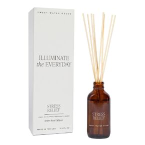 Sweet Water Decor Driftwood + Mahogany Amber Reed Diffuser Set | Lavender, Geranium, Mahogany, Wood Spa Scented Diffusers | Air Freshener | Housewarming Gift | Aromatic Stress Relief
