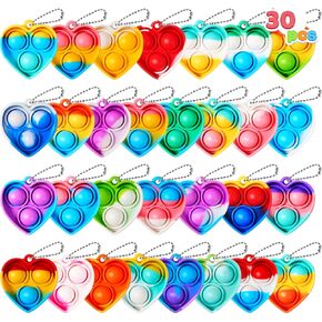 JOYIN Square Pop Fidget Keychain Mini Fidget Toys السائبة 90 حزمة هدايا الحفلات للأطفال 4-8،8-12 سنة، أطفال، حقيبة Goodie Stuffers Fidgets لجوائز الفصول الدراسية حزم ألعاب الململة الحسية