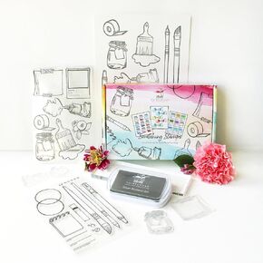 Kristy Rice Color Swatch Clear Stamp Set to Test Your Professional Art Supplies - Swatch Your New Watercolor Paint Set, Coloring Markers, Color Pencils, Alcohol Markers Set and Gouache Paint Sets