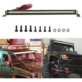 5.9" RC 36Led LED Light Bar Roof LED Lamp Body Shell Roof Light Compatible with Traxxas TRX-4 SCX10 90046 D90 SCX10 II CC01 Redcat Gen7 1/10 RC Crawler Car Truck (Wrangler Bracket)