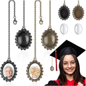 4 pcs Graduation Cap Photo Charm Personalized Graduation Cap Decorations Memorial DIY Tassel Gifts for Grad Cap Class of 2024 Gown Ceremony