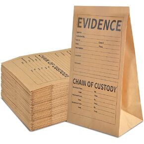 25 Pack Paper Evidence Bags 9.45 * 5 * 3 inch Crime Scene Paper Evidence Bag for Receipts (25)