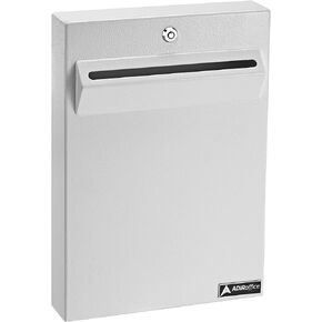 AdirOffice Wall Mount Drop Box - Heavy Duty Secured Storage with Lock - for Commercial Home Office or Business Use (Black)