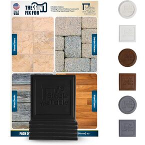 Stable The Table-12 Pack, Black Square/Multi-use Furniture Pads/Furniture Leveler/Non Slip Furniture Pads/Floor Protector/Use with Tables, Sofas, Loveseats/Made in USA