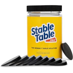 طاولة ثابتة - أرجل طاولة مطعم سوداء 100 حافة إسفينية لتسوية الأثاث الفاخر، حشوات طاولة المطاعم، تحسين المنزل بنفسك - نسيج من النوع المطاطي، ثابت، غير قابل للانزلاق، أبواب، طاولات والمزيد in Kuwait