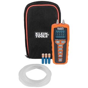 Digital Manometer, Air and Gas Pressure Tester, Differential Dual Port Pressure Gauge, Large LCD Display with Backlight Klein Tools ET180