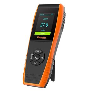 Temtop Air Quality Monitor Professional PM2.5 PM10 Particle Counter, Formaldehyde, Temperature, Humidity, TVOC AQI Tester for Indoor/Outdoor Air Pollution Detection w/Data Export