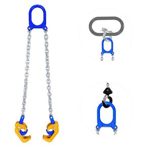 (Outlets) Updated Chain Drum Lifter | Enhanced Version 4 Hooks | 2200 lbs Vertical Drum Lifter Chain Sling | Drum Handling Equipment 1 ton Capacity | Fit for Metal Strap and Plastic lid Drums