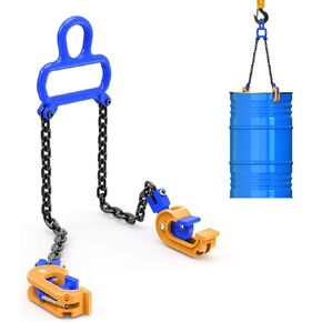 Chain Drum Lifter - 4000 lbs Capacity - Suitable for Blue Plastic and Metal Drums (Enhanced Version 4 Hooks)