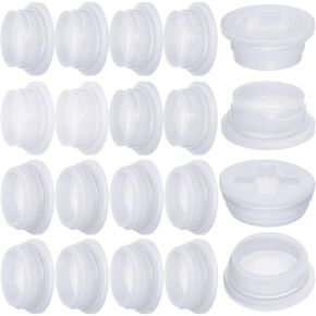 Bung Caps 2'' Fine and Coarse Thread with Gasket Poly Buttress Drum Bung Hole Cap for Most 15, 30 and 55 Gallon Plastic Drum (16 Pack)
