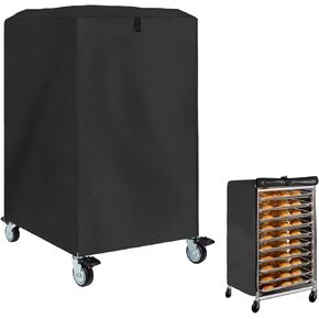 COSHNIBI Pan Bun Rack Cover, 420D Waterproof and Dust Resistant with Zipper Pan Rack Cover, Suitable for Commercial Bread Racks - 23" W x 28" L x 64" H,Black