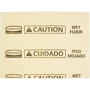 Rubbermaid Commercial Over-the-Spill Pad Station, Medium, Highly Absorbent, Slip-Resistant, "Caution Wet Floor", Yellow (FG425300YEL) in Saudi Arabia