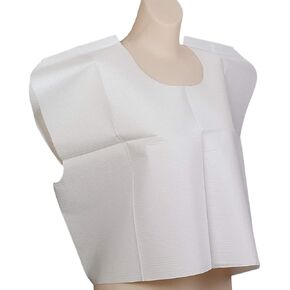 Avalon Standard Capes, White (Pack of 100) ― Tissue/Poly/Tissue ― Short-Sleeve, Open-Back Exam Capes ― Short, Disposable Medical Gowns ― Standard Size (30" x 21") ― Latex-Free Medical Supplies (911) in Kuwait
