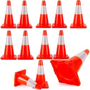 Traffic Cones 28 inch Orange 8 Pack Heavy Duty Safety Cones with Reflective Collars Fit Parking Lot,Driveway Road Traffic Control Construction Cones in Saudi Arabia
