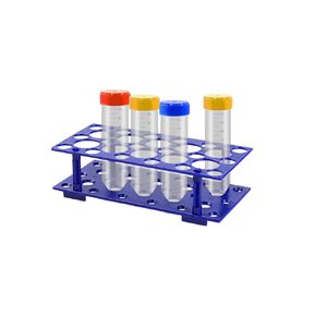 2 Pack Test Tube Rack,56 Well Light Blue Detachable Plastic Centrifuge Tube Holder for 10ml/15ml/50ml